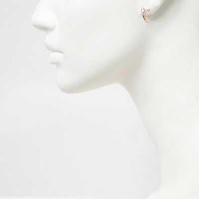 Rose gold tone diamante earrings